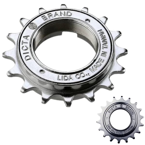 Enkelt gear friløb 18T gevind 1/8 BSA Sølv