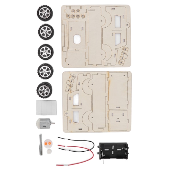 Elektrisk modelbygning biler DIY-konstruktionsbiler Legetøj Træ Mekaniske modelbiler Kit DIY STEM-legetøj
