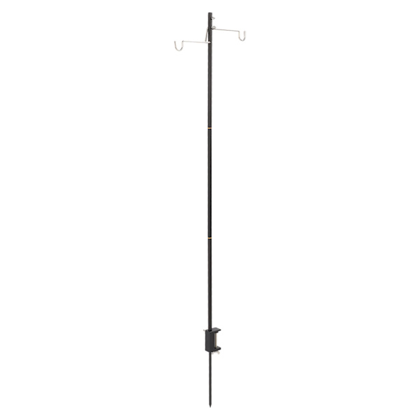Camping Lygtestel Camping Foldbar Lampe Stang Let Bærbar Udendørs Lampe Stang Aluminium Legering Hængende Lys Holder AT0391 Sort