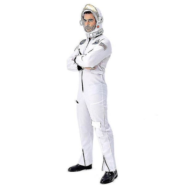 Vuxen astronaut rymddräkt cosplay kostym för män, vit