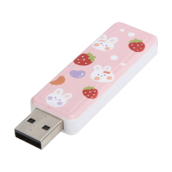 U Disk PushPull USB2.0 Minne Bil Flash Drive Datortillbehör Jordgubbskanin Mönster (128GB)