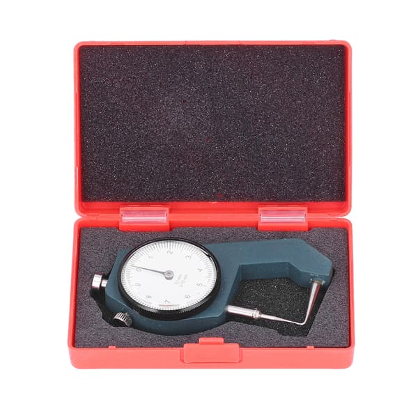 Dial Thickness Gauge Curved Tip Head 0 to 10mm Range 0.1mm Resolution Round Measuring Tool