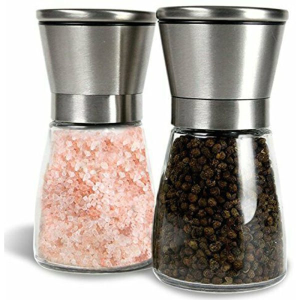 180 ml modern rostfritt stål salt/peppar glas kryddkvarn flaska, modell: silver 180 ml