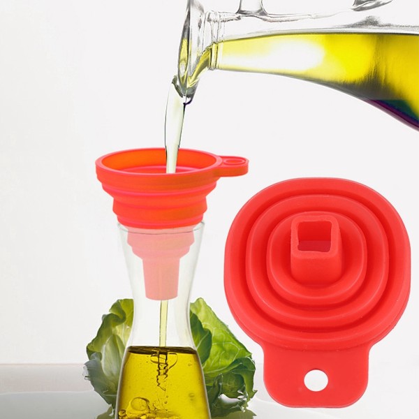 Mini hopfällbar teleskopisk långhals tratt Kreativ vätskedoseringsolja minitratt