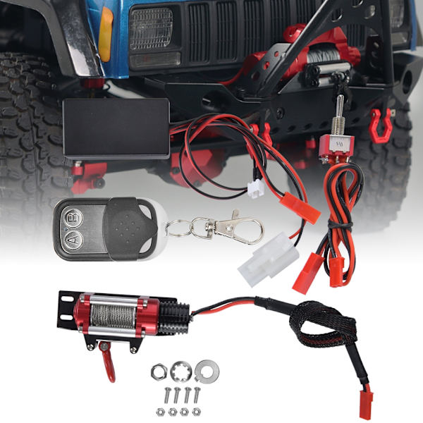 RC-auto Metal Winch kaukosäätimen lisävarusteilla sopii Axial SCX10 90046 D90 1/10 RC Crawler -kuorma-autolle
