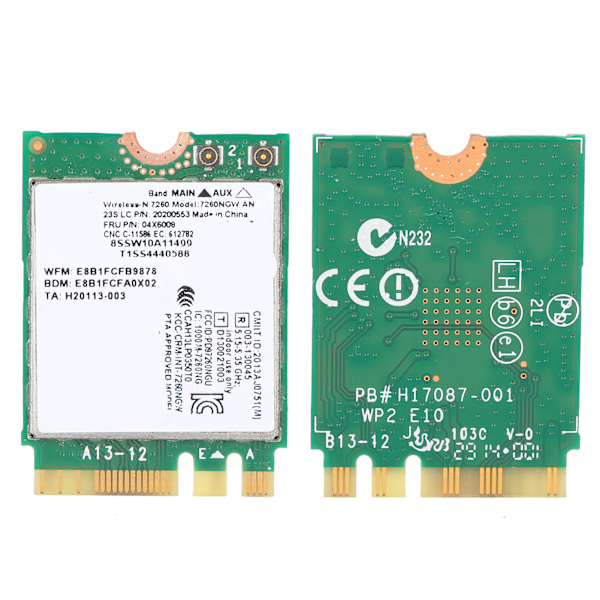 Langaton verkkokortti 7260NGW AN 2.4G/5G 300Mbps WIFI+Bluetooth 4.0 NGFF M.2 Lenovo Thinkpad X240/X230S/T440S/T431:lle