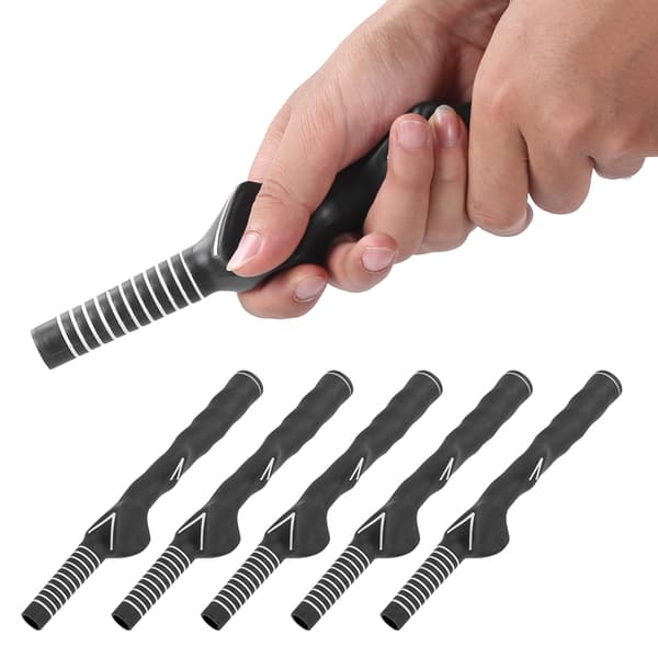 5 ST Golf Swing Club Hand Grip Rubber Beginner Training Correction Accessories Hole Diameter 12.5mm Black