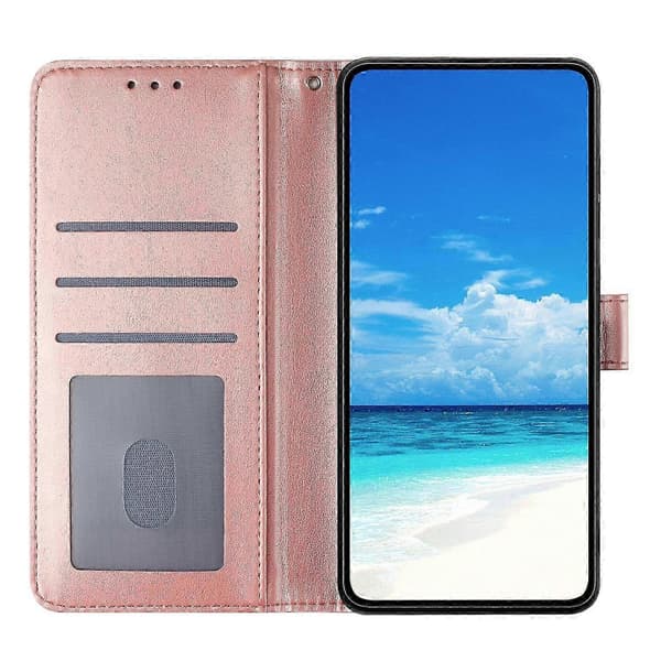 Galaxy A56 5G Plånboksfodral med Rosenmönster Läderfodral med Stativ Multicolor Rose Gold