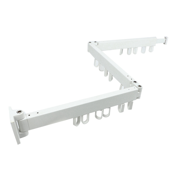 Wall Clothes Drying Rack Retractable Space Saving Rotating Ring Simple Clothes Hanger for Balcony Laundry Room White Three-Fold