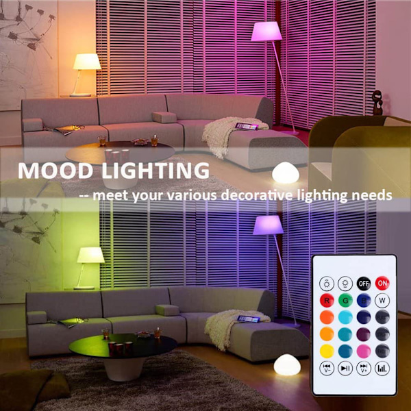 Bluetooth-musiklampa RGB LED-lampa färg ändras med fjärrkontroll för Party Home Sovrum Bar
