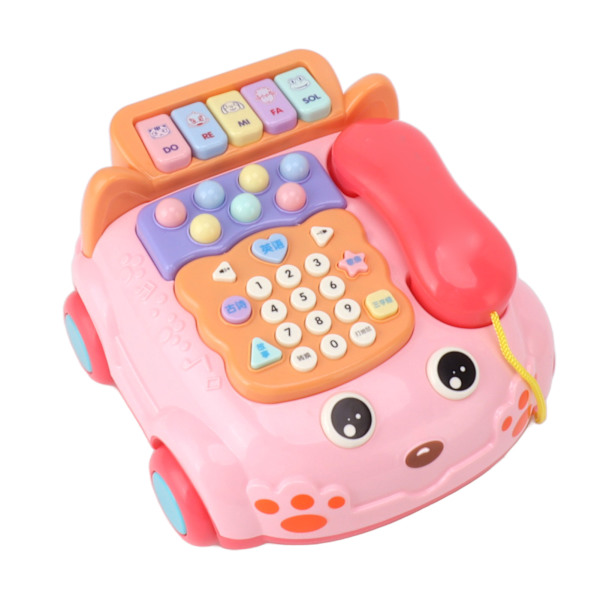 Baby puhelinlelu piirretty musiikilla Valot Lapset Leikki Puhelin Vanhempi Lapsi Interaktiivinen Opettava Kiina Englanti Kaksikielinen lelu Pinkki