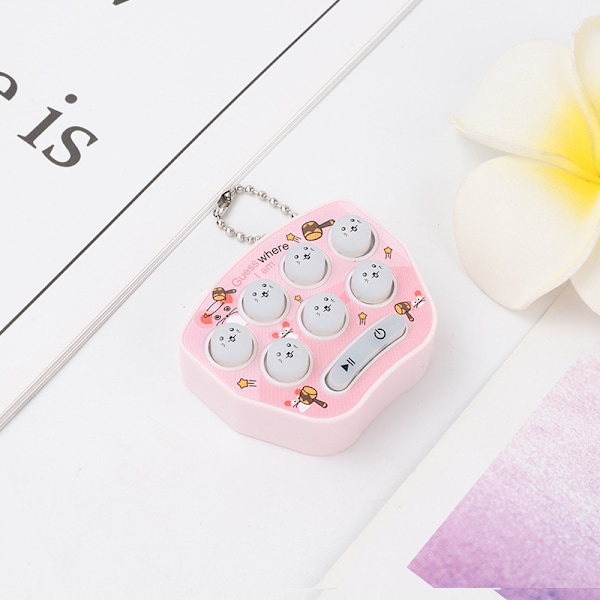 Hamster Button Toy Keyring Mini Hamster Memory Game Toy Elektronisk Hamster Button Game Machine Pink