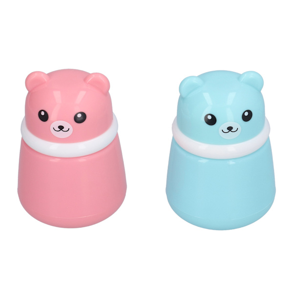 2 kpl Cartoon Bear Pölypuffilaatikko tyhjä kylpyhuoneen jälkeen Puff Box Body Powder Container Kotimatka Cartoon Bear