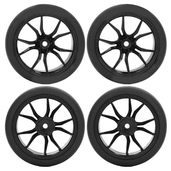 4ST RC-auton renkaat Vahva iskunvaimennus Universaali sopiva TAMIYA TT01 TT02 XV01 XV02 HSP 94123 94122 1/10 Kaukosäätimellä ohjattavat autot Musta