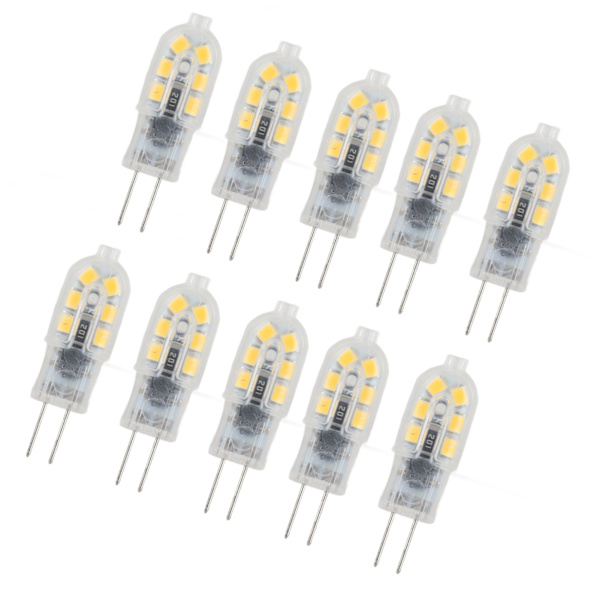 10-pak G4 2835 LED-pære Transparent LED-pære Stikkontakt Glødepære AC220V til campingvognskab Landskabspærer 2700 Varmt lys