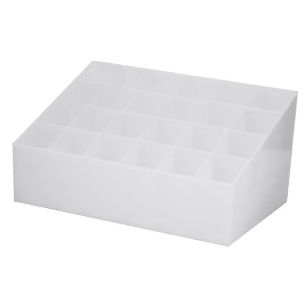24 Gitre Læbestiftholder Display Stativ Kosmetisk Organizer Makeup Opbevaringsboks (Hvid)