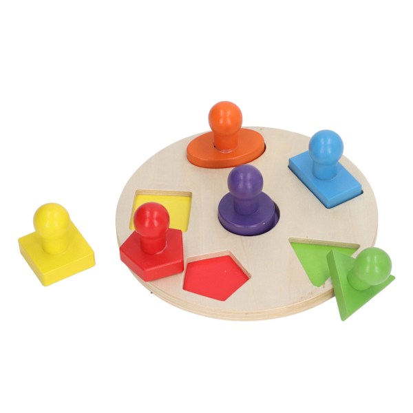 Wood Shape Pussel Pedagogisk Färgrik tidig inlärning Färdighetsutveckling Rund bräda Multi Shape Geometrisk Shape Board