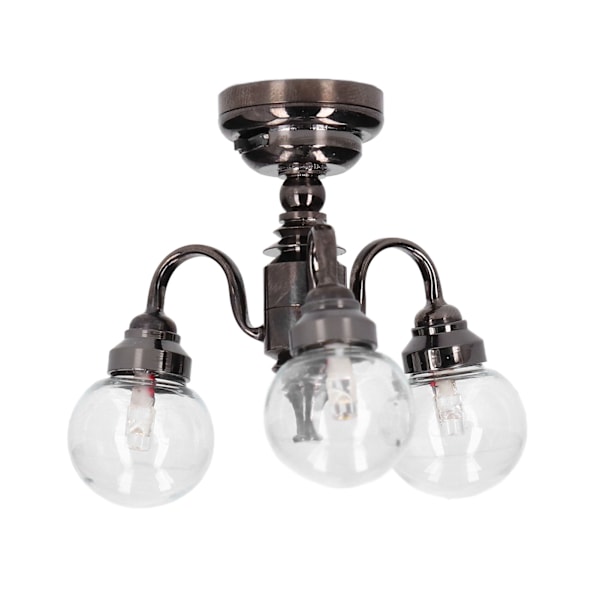 Dukkehusslynge 1:12 Mini Elegant Retro Miniature Dukkehussølv Glas Lys til Børn Legetøj Dekoration Gave