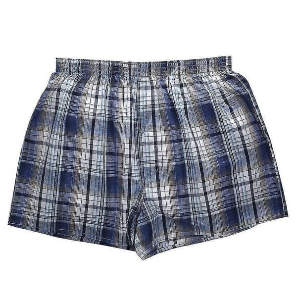 4-pack herrboxershorts vävd bomull 100 % klassisk rutig kammad herrunderbyxa löst andningsbar M