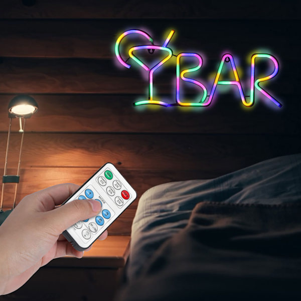 BAR Bogstaver Formet LED Neonlys Skiltelys til Fest Bar Hjemindretning Flerfarvet