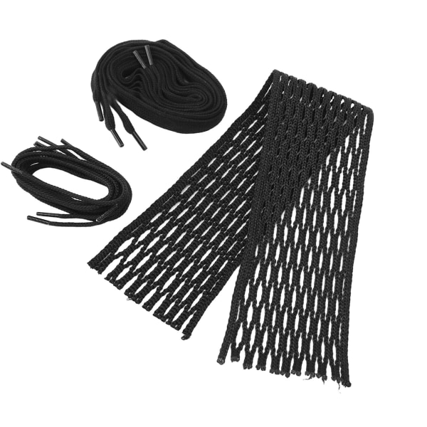 Lacrosse Mesh String Svart Nylon Slitsäker Lacrosse Mesh stycke Vävt snöre för tillbehör