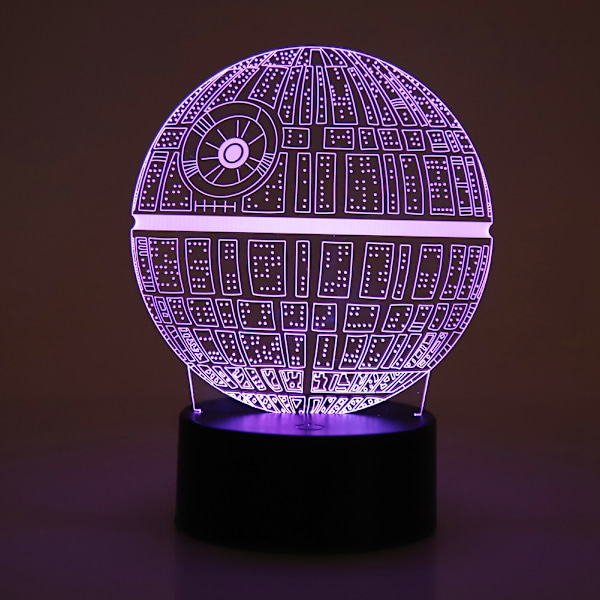 Natlampe ABS-fod Planetmønsterlampe Touch Switch (sort uden fjernbetjening)