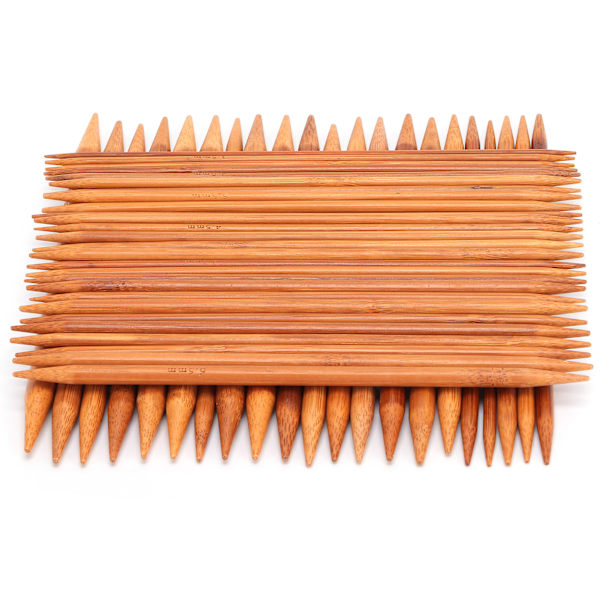 75 st Dubbelspetsiga Stickor 20cm/7.8in Karboniserade Bambu Stickor Set 15 Storlekar