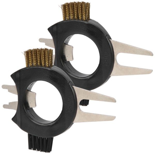 2-pack Multifunktionellt Golf-Divotverktyg Borste Spårrengörare Flasköppnare Nageldragare