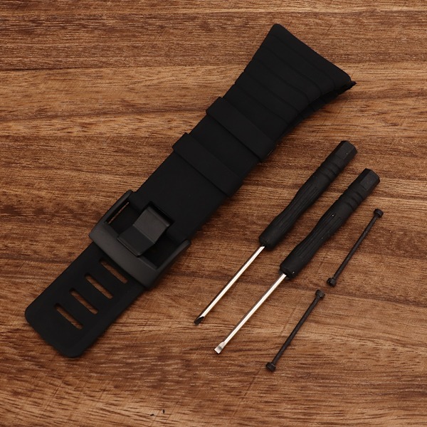 Universal Rubber Watchband Watch Strap Replacement Accessory för Suunto Core Black