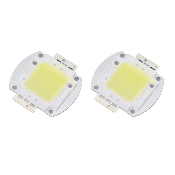 2 stk Runde LED-chips 100W Højtydende LED-chip Hvidt lys 9600LM 6000K LED-perler til Hjemmestudiet Udstilling Madlys Spotlight