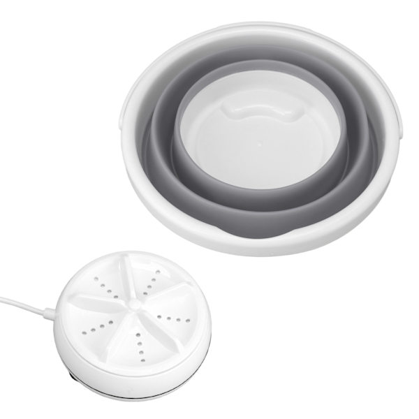 5L sammenklappelig vaskemaskine Ultralydvibration Frem og tilbage USB Foldbar vaskemaskine til hjemmet grå
