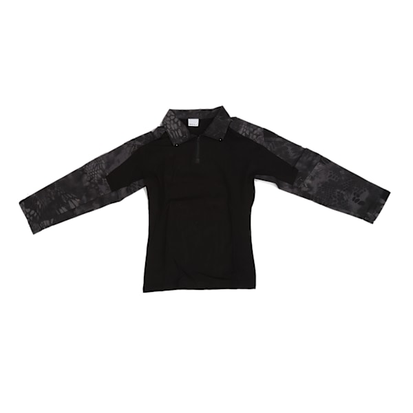 Kampskjort Længærmet Zip Up Unisex Bomuldspolyester Åndbar med Albuebeskyttelse Skulderlomme Kampbeklædning til Cosplay Sort Pythonprint M