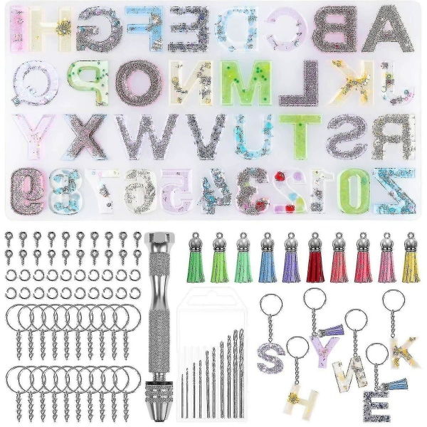 Alphabet Silikonharpiks nøkkelringformer