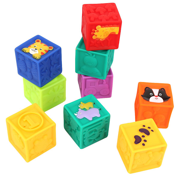 Soft Blocks Toddler Kids Building Block Leksats 9 leksaksblock