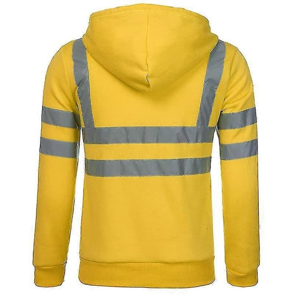 Herr Hi Vis Viz Hoodie Sweatshirt Säkerhetsjacka med hög synlighet XL