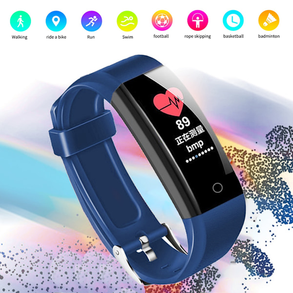 W6 Smart Armband Healthy Step Count Sportklocka Multifunktion Smart PulsmätareBlå