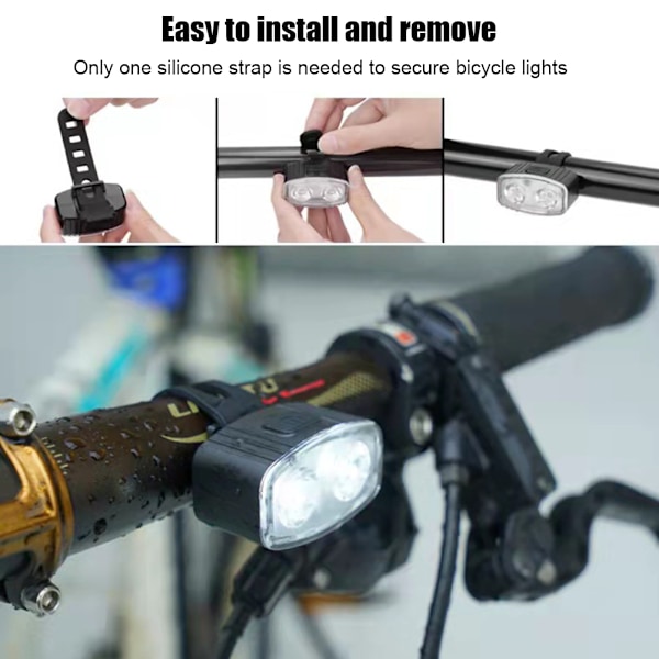 USB Genopladelig Cykellygtesæt Superlys Frontlygte Vandtæt Cykellygte Baglygte til Mountainbike