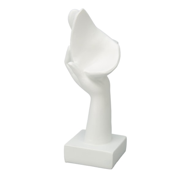 Tenker Ansikt Statue Resin Ansikt Skulptur Figur Borddekorasjoner for Stue Soverom Kontor Skrivebord Hvit