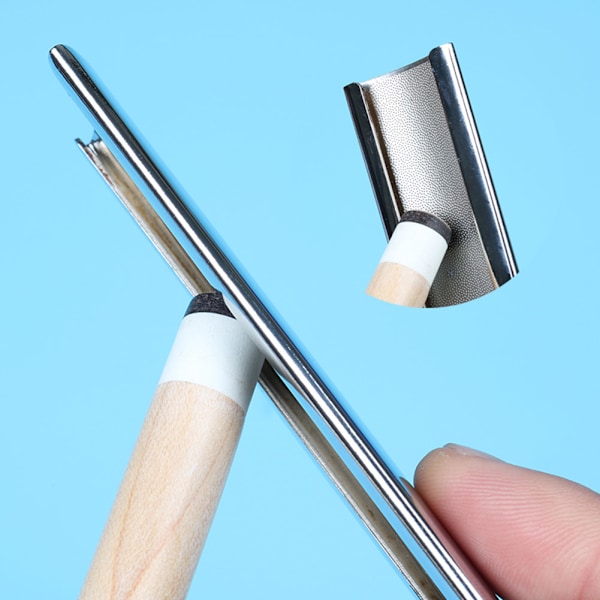 Kannettava ruostumattomasta teräksestä valmistettu nahkahiontaväline Biljardi Pool Cue Tip Shaper Burnisher Tiedostojen korjausväline