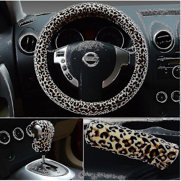 Leopardmönstrad bilrattskydd - Beige leopard biltillbehör