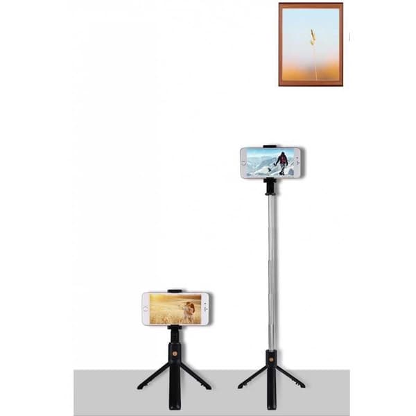 Selfiestick Bluetooth med Tripod Svart black