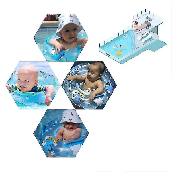 Baby Simning Float Ring 3-36 månader, Baby Neck Float med Float Seat, Swim Pool Badtillbehör