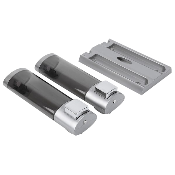 200MLx2 Silver DoubleHead Tvåldispenser Väggmonterad manuell schampoautomat