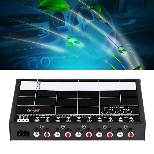 Bilstereo Modifisert Grafisk Equalizer EQ 7s Bilstereotuner med 3,5 mm Aux in & ratt