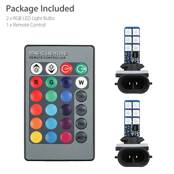 2 kpl 12V RGB LED-auton sumuvalot ajovalot kaukosäätimellä auton valot