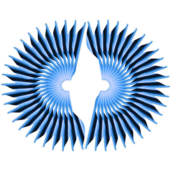 50 stk 2,4 tommer pilfjer DIY Spiral Fjeder Wing Konkurrencebue Recurved Bow Tilbehør blå