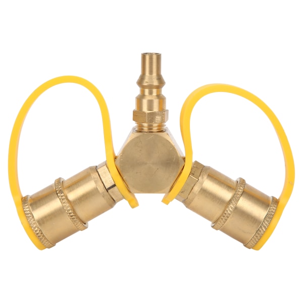 2 Vejs 1/4in RV Propan NPT Quick Connect Y Splitter Adapter til propanslange tilslutningssæt