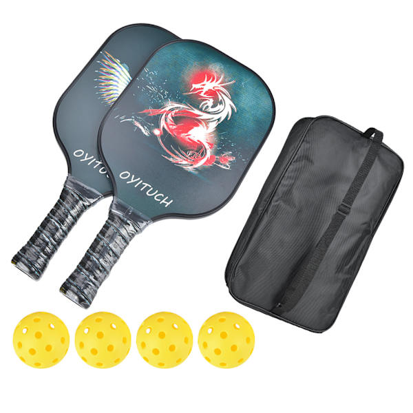Pickleball Paddles Set Kolfiberracketar med bollar och förvaringsväska Sportutrustning