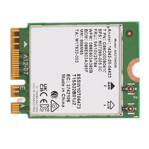 NGFF netværkskort AX210 Standard NGFF M2 tri-band 2.4G 5G 6G BT 5.2 MU MIMO WIFI6E netværkskort
