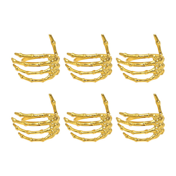 Vinservietter Halloween Servietspænder Spøgelseshånd Servietring Legering Servietring Guld